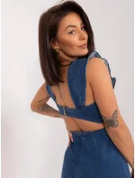 Tmavě modré džínové šaty bez model 19770003 - Factory Price