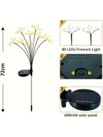 SOLÁRNE SVIETIDLO DÚCHADLO STROM OHŇOSTROJ 72CM 60 LED