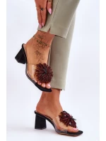 Módní pantofle na vysokém podpatku  Černá model 21617785 - S.Barski