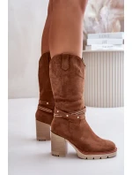 Kozaki Damskie Do Połowy Łydki Na Słupku Ocieplane Camel Ivanelis Kozaki Damskie Do Połowy Łydki Na Słupku Ocieplane Camel Ivanelis