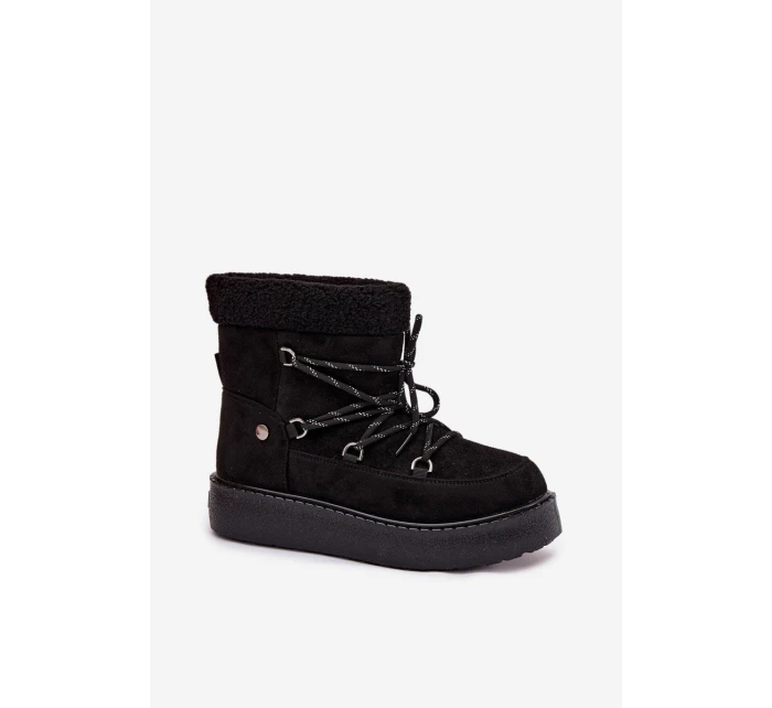 Dámské sněhule na platformě s šněrováním černé Roselya Dámské sněhule na platformě s šněrováním černé Roselya