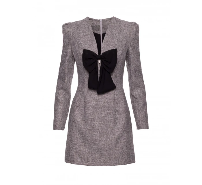 M869 Tvídové šaty s výstrihom do V - grafitové M869 Tvídové šaty s výstrihom do V - grafitové