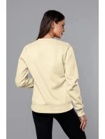 Béžová dámska tepláková mikina so sťahovacími lemami (W01-67) Béžová dámska tepláková mikina so sťahovacími lemami (W01-67)