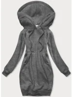 Tmavě šedá dlouhá tepláková mikina model 17793364 - J.STYLE Tmavě šedá dlouhá tepláková mikina model 17793364 - J.STYLE