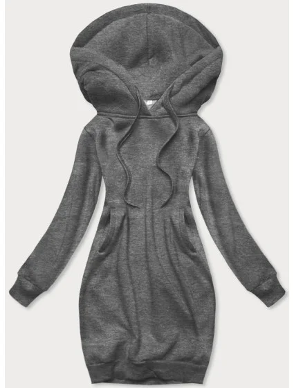 Tmavě šedá dlouhá tepláková mikina model 17793364 - J.STYLE Tmavě šedá dlouhá tepláková mikina model 17793364 - J.STYLE