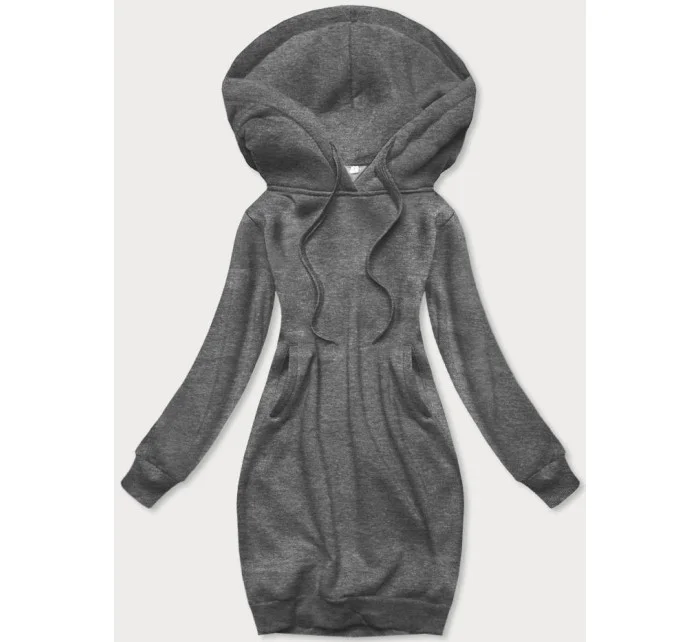 Tmavě šedá dlouhá tepláková mikina model 17793364 - J.STYLE Tmavě šedá dlouhá tepláková mikina model 17793364 - J.STYLE