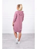 Šaty s kapucí a delšími zády tmavě růžové Šaty s kapucí a delšími zády tmavě růžové