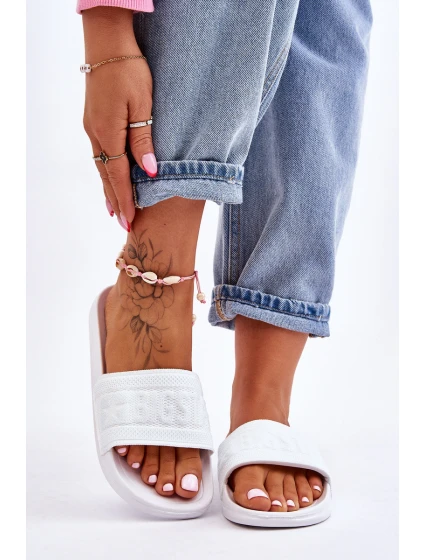 Damskie Modne Klapki Big Star LL274A159 Białe