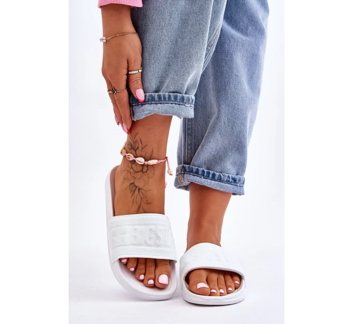 Damskie Modne Klapki Big Star LL274A159 Białe
