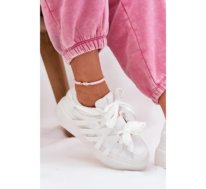 Eko Kožené Tenisky Na Platformě Bílé model 21687580 - Boto