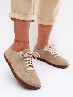 Kožené semišové dámské tenisky Barefoot Zazoo N1243 Béžové