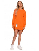 M676 Svetrová tunika so zipsami - oranžová