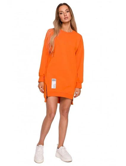 M676 Svetrová tunika so zipsami - oranžová M676 Svetrová tunika so zipsami - oranžová