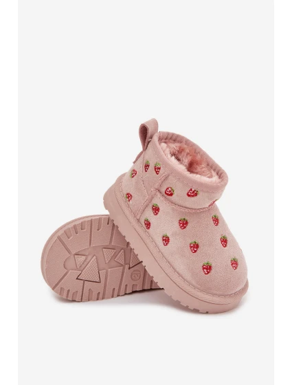 Detské snehové topánky s jahodami Gracina - ružové Detské snehové topánky s jahodami Gracina - ružové