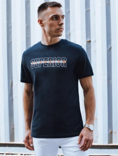 Pánske tmavomodré tričko s potlačou FashionStreet RX5386