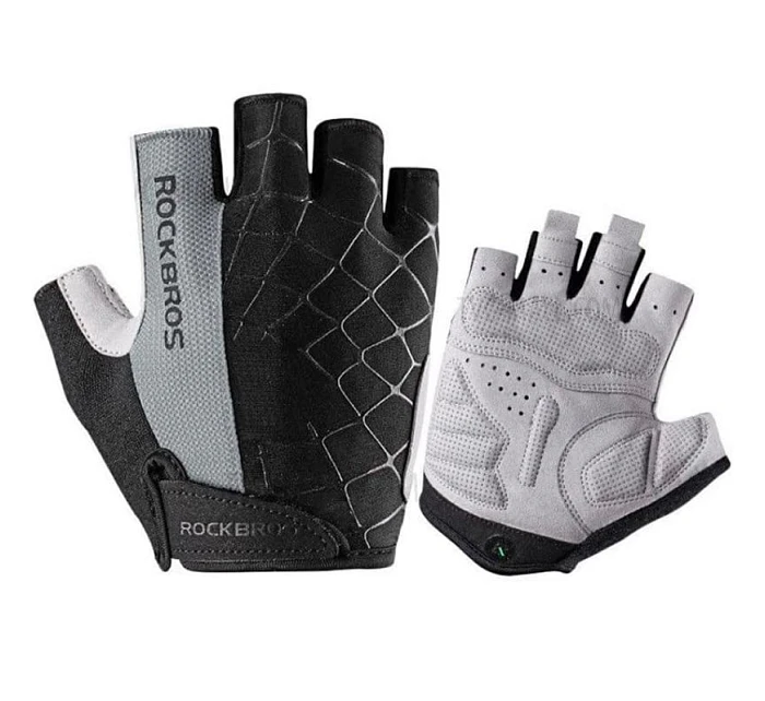 Cyklistické rukavice model 22083429 velikost L šedé - Rockbros