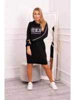Šaty s reflexnou potlačou čierne