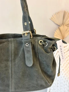 Kabelka z přírodního semiše olivová Danira