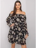 Šaty DHJ SK 15015.56P čierna a béžová