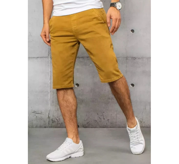 Pánske horčicové džínsové šortky FashionStreet SX1434 Pánske horčicové džínsové šortky FashionStreet SX1434