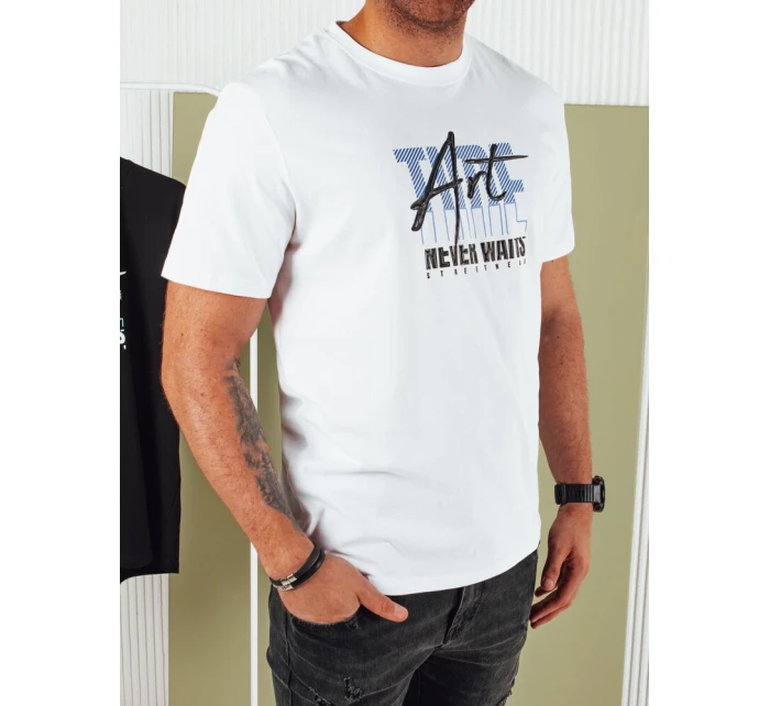 Pánské bílé tričko s potiskem Dstreet model 21973693 - FashionStreet