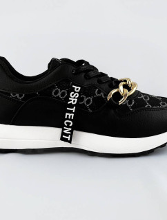 Čierne športové topánky s retiazkou (N-205)
