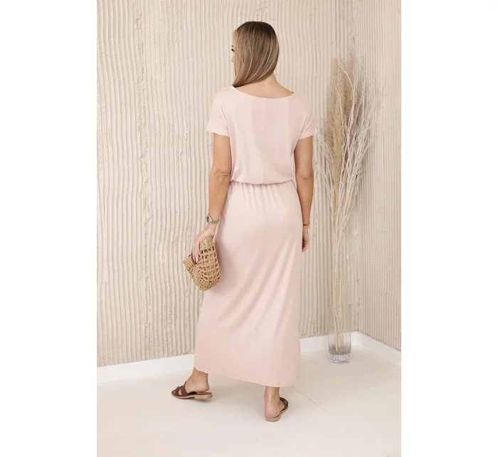 Viskózové šaty s vreckami púdrovo ružové Viskózové šaty s vreckami púdrovo ružové