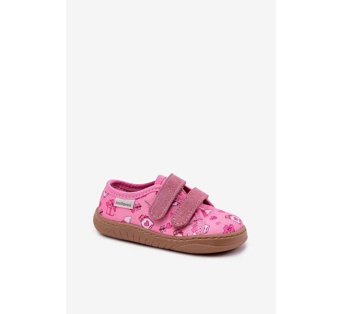 Dětské dívčí barefoot pantofle Růžové model 22100987 - Milami