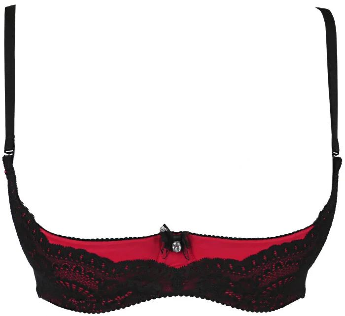 Dámska sexy podprsenka V-9881 Čierna s červenou - Axami