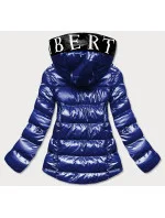 Svetlomodrá dámska metalická bunda s kapucňou (xw808x) Svetlomodrá dámska metalická bunda s kapucňou (xw808x)