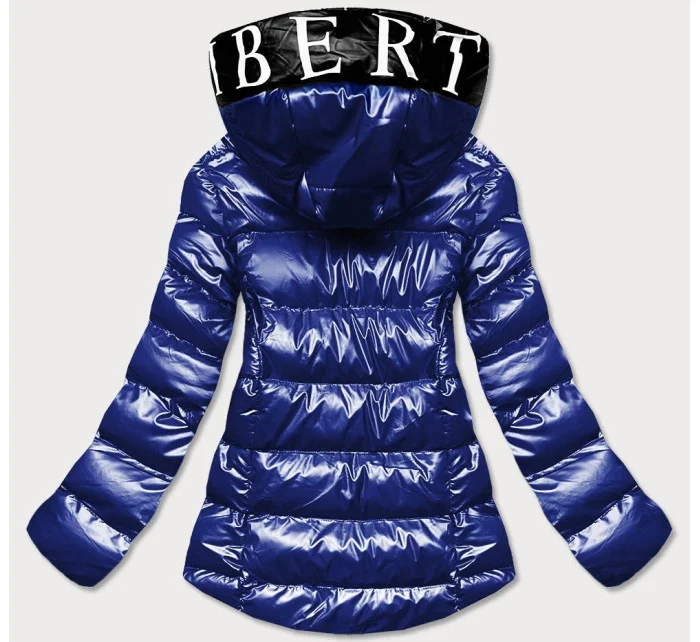 Svetlomodrá dámska metalická bunda s kapucňou (xw808x) Svetlomodrá dámska metalická bunda s kapucňou (xw808x)