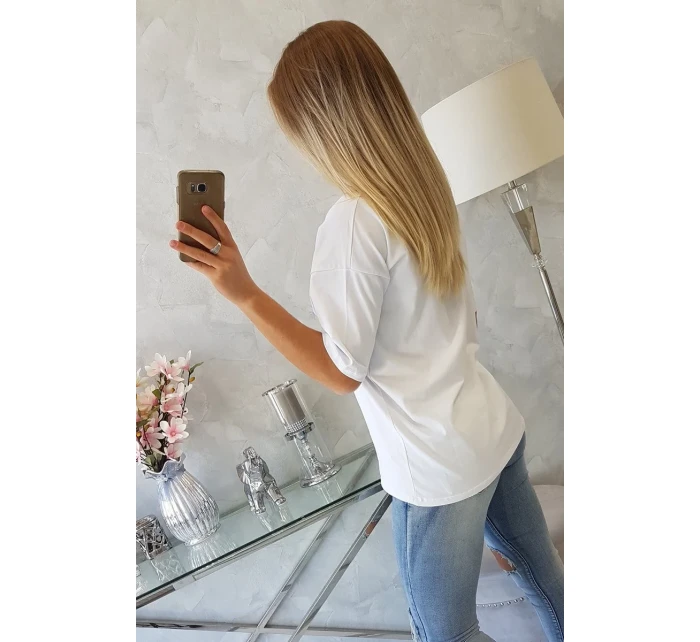 Kúzelná blúzka s potlačou biela