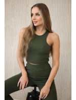 3dielna súprava Vresoviská blúzka, top a legíny hnedá + cappuccino