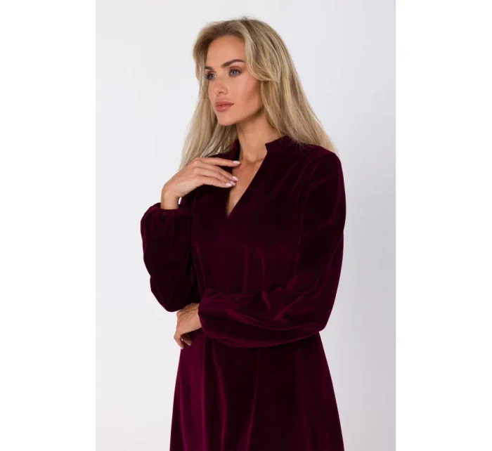 model 21874823 Šaty s výstřihem do V bordó - Moe