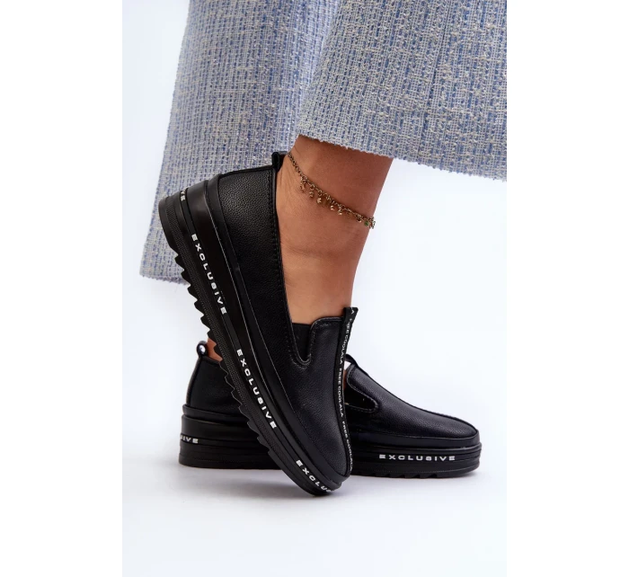 Dámske kožené topánky na platforme S.Barski Black Dámske kožené topánky na platforme S.Barski Black