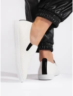 Módní dámské tenisky bílé bez podpatku Módní dámské tenisky bílé bez podpatku