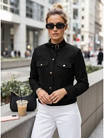 Dámska bunda z ekokože s gombíkmi čierna FashionStreet TY5668 Dámska bunda z ekokože s gombíkmi čierna FashionStreet TY5668