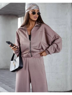 Komplet damski spodnie i bluza ze cappuccino model 21470456 - Moon