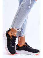 Klasické dámske športové šnurovacie topánky Darla Black and orange