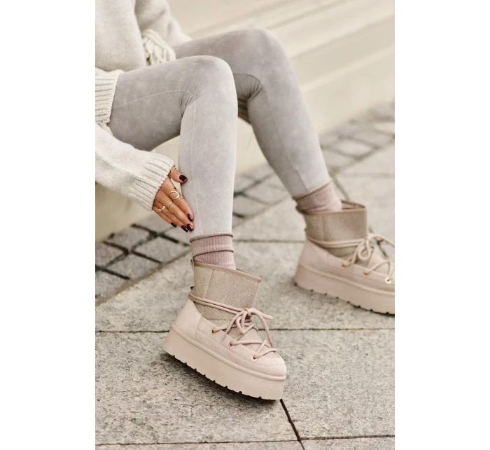 Snežnice s viazaním na platforme béžové Mavora Snežnice s viazaním na platforme béžové Mavora