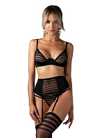 Dámsky sexy set Lune Bellis 3-Pcs Crotchless black - Obsessive