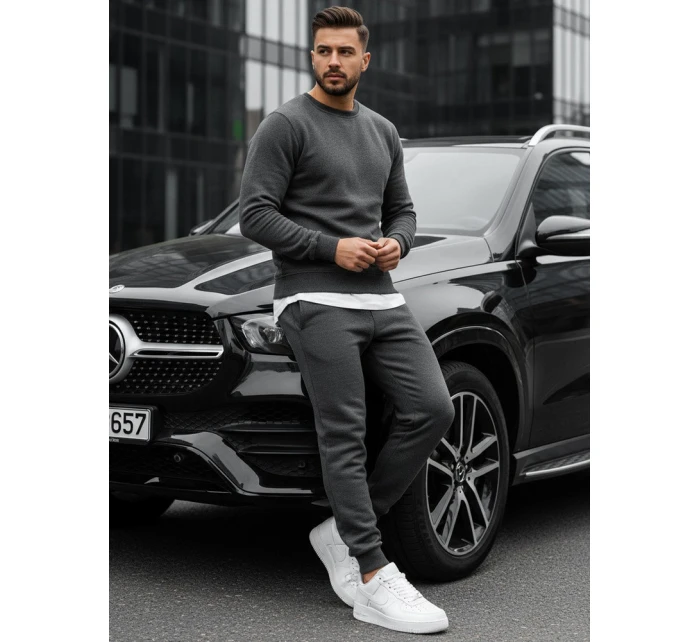 Pánska mikina s kapucňou antracitová BX2405