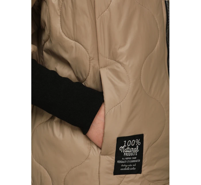 Dámska prešívaná prechodná bunda v ťavej farbe FashionStreet TY5543