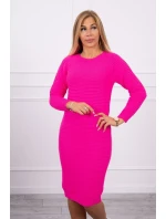 Sveter Šaty pruhované ružové neónové Sveter Šaty pruhované ružové neónové