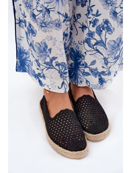 Espadryle Damskie Z Plecionką Vinceza 13625 Czarne