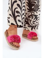 Klapki Damskie Na Platformie Z Ozdobnymi Kwiatkami Fuksja Tessara Klapki Damskie Na Platformie Z Ozdobnymi Kwiatkami Fuksja Tessara