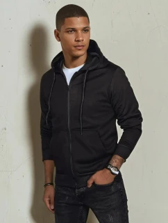 Pánská mikina s kapucí na zip černá Dstreet model 21972055 - FashionStreet