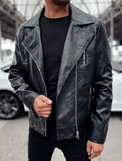 Pánska kožená bunda ramones black FashionStreet TX4715