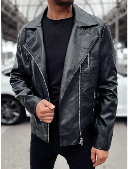 Pánska kožená bunda ramones black FashionStreet TX4715