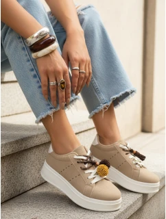 Dámske tenisky na platforme béžové FashionStreet ZY1419